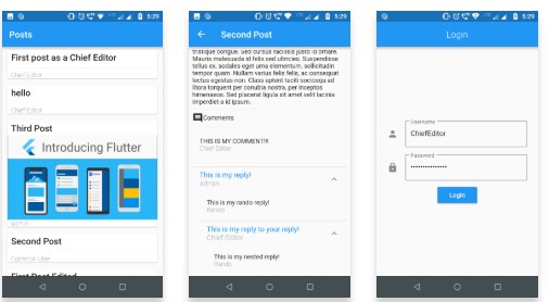 Flutter WordPress API Screen Shots