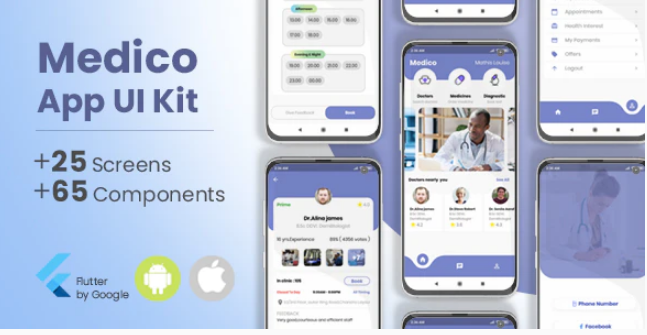 Medico Flutter App UI Kit ( Doctors, Medicines, Diagnostics )